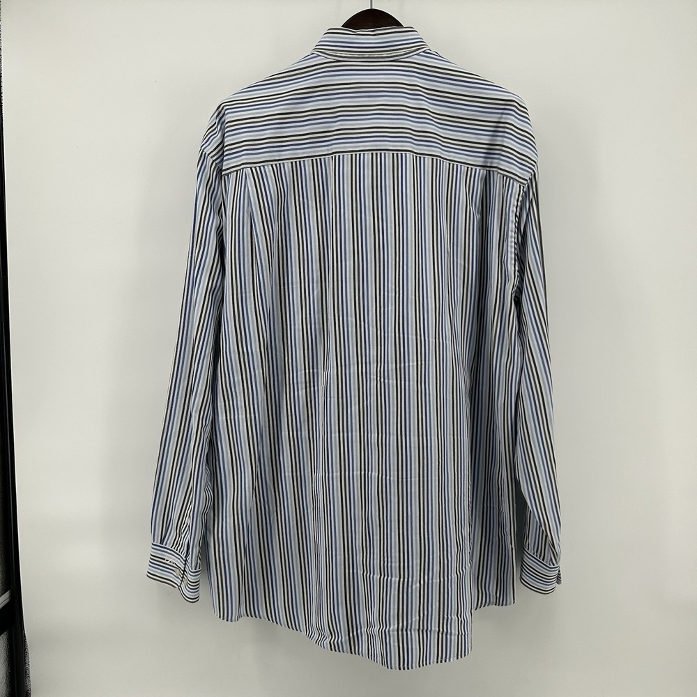 Cutter & Buck Signature Collection Shirt Mens 2XL Oxford Blue Stripe Preppy - Picture 8 of 10